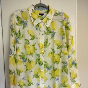 Talbots Lemons Long Sleeved Button Up Blouse